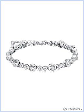 Sterling Silver Tennis Bracelet for Women Adjustable Dainty 5A Cubic Zirconia